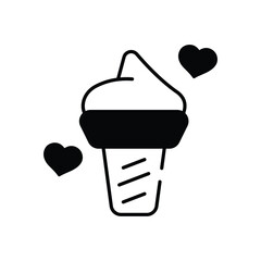 Ice Cream vector icon stock illustration