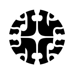 Abstract Circular Monochrome Mandala: Intricate Black and White Design