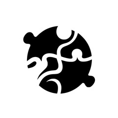 Circular Interlocking Puzzle: Abstract Black & White Design