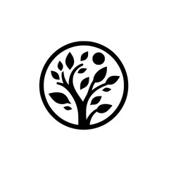 Encircled Tree of Life: Minimalist Nature Logo