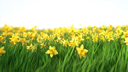 Fototapeta premium Spring weddings daffodil fields nature photography bright atmosphere