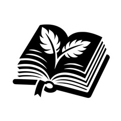 Botanical Book: A Monochrome Emblem of Nature's Literature