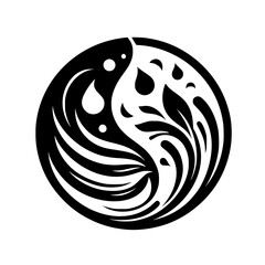 Yin Yang Floral Water Drop Harmony