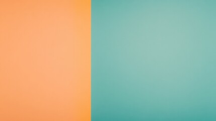 A minimalistic image featuring a divided background with orange on one side and teal on the other, creating a vibrant contrast.