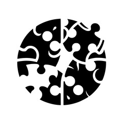 Circular Puzzle: Interlocking Black and White Fragments