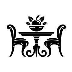 Minimalist Dining: Apple & Chairs Silhouette