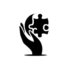 Hand Holding Puzzle Piece: Solution & Completion Concept