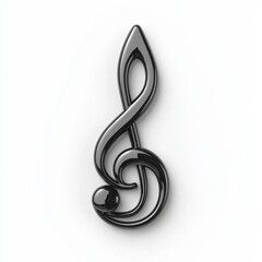 Obraz premium Stylized treble clef symbol on a solid white background