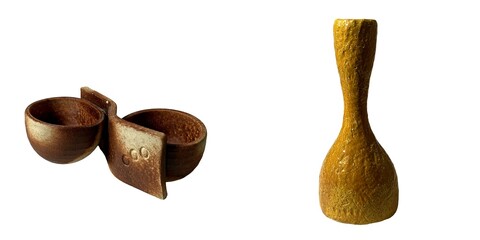 Artistic clay vessels and bowls studio craft photography bright