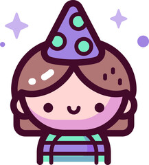 birthday girl Illustration on a white background.