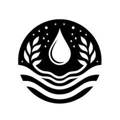 Aqueous Harmony: A Stylized Emblem of Nature's Essence
