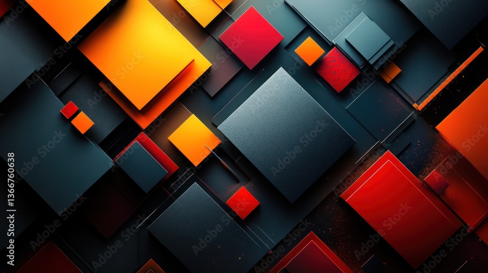 Poster layered geometric shapes with bold contrasting tones for a dynamic design