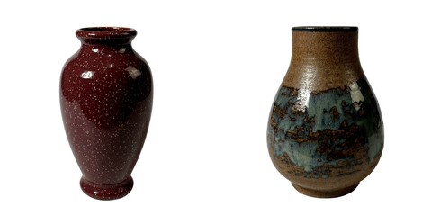 Artistic vases showcase modern decor ceramic art studio close-up