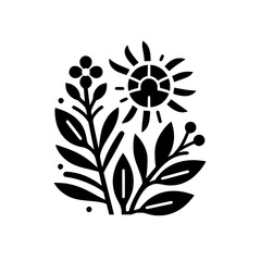 Botanical Silhouette: Sunlit Bloom