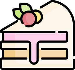 cake slice Illustration on a white background.