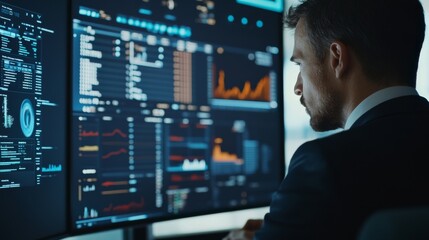 A digital asset manager creating AI driven crypto volatility prediction tools for traders, futuristic financial center with live volatility data, High-tech style