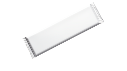 White blank candy bar wrapper mock up template for branding and packaging transparent backgroundon transparent background