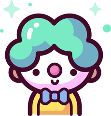 clown Illustration on a white background.