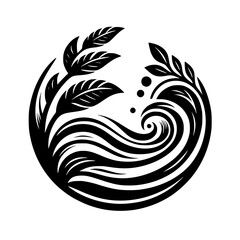 Serene Embrace: Black & White Nature Mandala