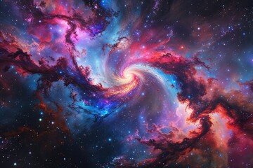 Vibrant Cosmic Galaxy Artwork Isolated on White Background