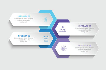 Infographic Venn diagram chart template for business 3 parts, options, presentation with venn diagram elements vector illustration.