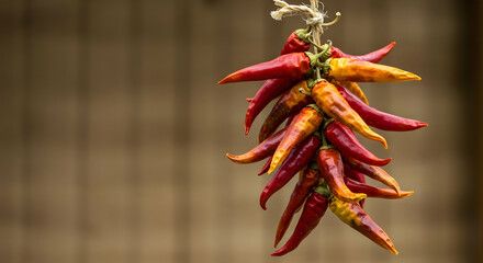 Fototapeta premium Dried Chili Peppers Hanging