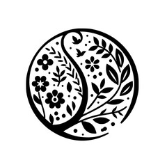 Yin Yang Garden: A Floral Harmony in Black & White