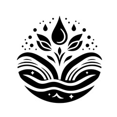 Minimalist Water Bloom: Symbolic Life Cycle