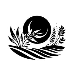 Monochrome Harvest: A Stylized Farmscape
