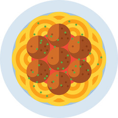 spaghetti Illustration on a white background.