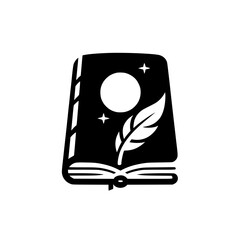 Celestial Storybook: A Black and White Illustration of Magic & Narrative