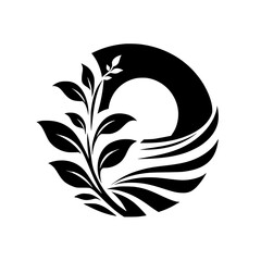 Organic Circle: Minimalist Leaf & Wave Design
