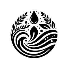 Nature's Harmony: Circular Black and White Design