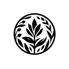 Botanical Emblem: Minimalist Floral Design