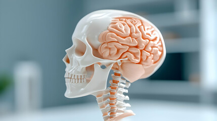 Detailed Anatomical Model of a Human Skull and Brain