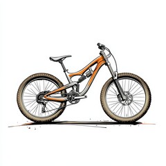 29er Mountainbike with thick offroad tyres. bicycle mtb cross country aluminum, cycling sport transport concept isolated on white background