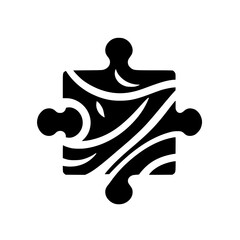 Elegant Puzzle Piece: Black and White Abstract Design