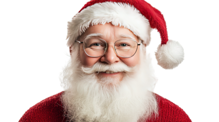Smiling Santa Claus with a bag in a festive Christmas setting