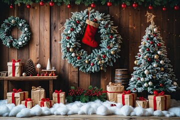 Warm Wooden Decor Ideas for Enchanting Christmas Backdrops and Celebrations
