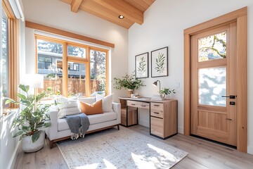 Cozy living room design modern home interior photography bright atmosphere inviting space