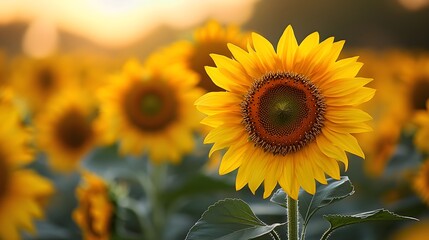 "Sunflower Field at Sunset"