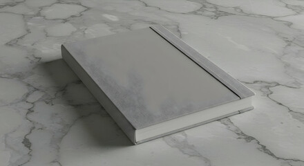 Elegant White Book With Lacy Design On Marble Background