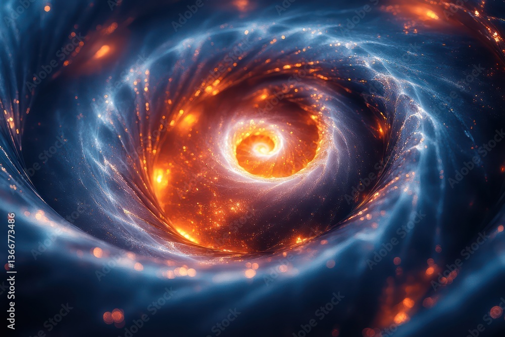 Canvas Prints metallic abstract spirals with depth and glowing highlights