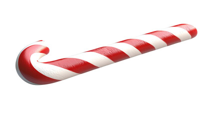 Obraz premium Isolated candy canes with red and white stripes on a white background, perfect for Christmas decorations and holiday celebrations