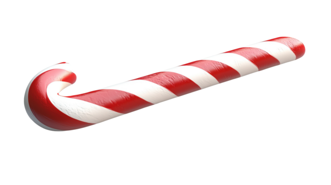 Isolated candy canes with red and white stripes on a white background, perfect for Christmas decorations and holiday celebrations