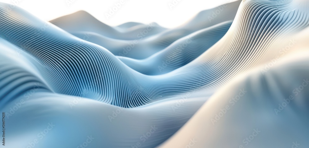 Poster minimalist blue wavy lines create a futuristic and elegant background, perfect for tech presentation