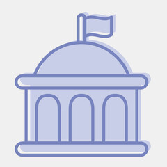Icon government. Building elements. Icons in two tone style. Good for prints, web, posters, logo, site plan, map, infographics, etc.