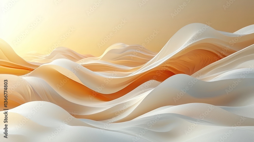 Poster minimalist gradient waves in warm earth tones, perfect for calming copy spaces
