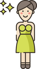 model Illustration on a white background.