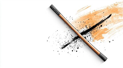 Bo staff, martial arts elegance, white background, flat design illustration